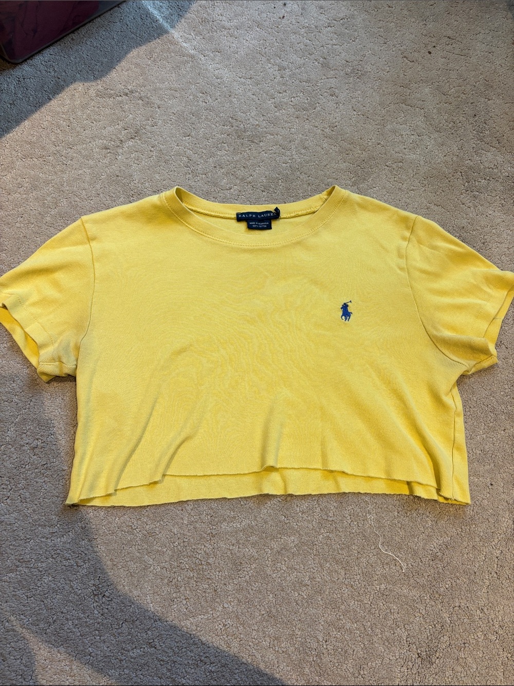 Ralph Lauren Yellow Cropped Tee
